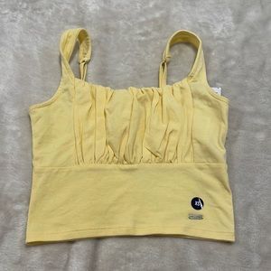 Pastel yellow hollister tank top